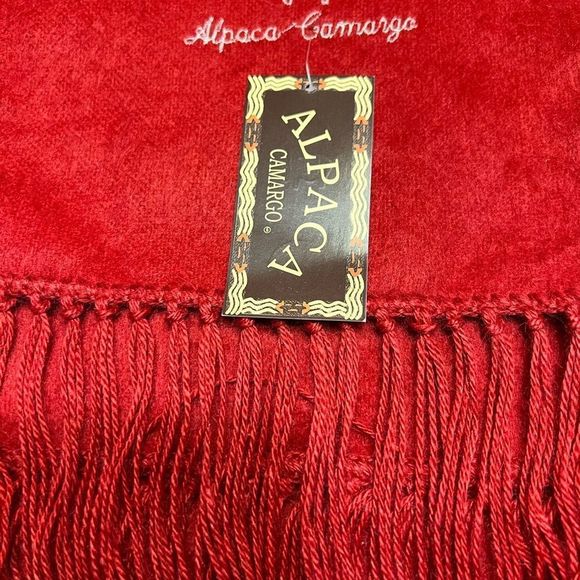 Alpaca Camargo Red 100% Alpaca Scarf NWT Peru - Picture 4 of 7